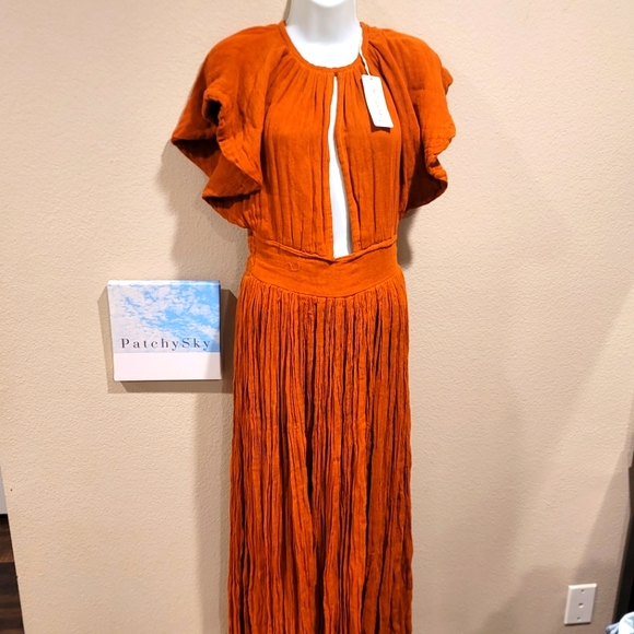 NWT Jen’s Pirate Booty Monaco Maxi Dress Burnt Orange Size S - Picture 4 of 9